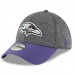 Men's Baltimore Ravens New Era Heather Gray/Purple 2018 NFL Sideline Home Graphite 39THIRTY Flex Hat 3058333